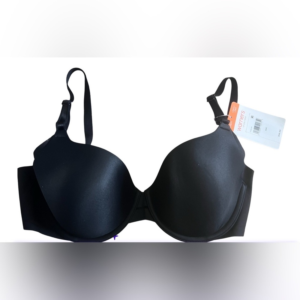 Warner's Classic Black Bra/34C/NWT
